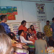Children drum with Khakatay celebrating Black History